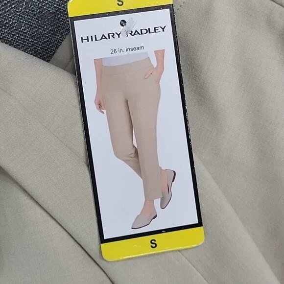 Hilary Radley Womens Pull On Ankle Pants with Pockets Small Size Light Sand - Picture 7 of 9